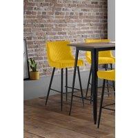 Julian Bowen Luxe Diamond Quilted Upholstered Bar Stool in Mustard