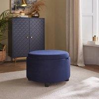 GFW Leylani Tray Top Velvet Stool in Midnight