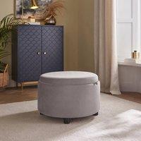 GFW Leylani Tray Top Velvet Stool in Grey