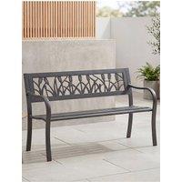 HD Designs Steel Garden Bench Tulip 3 Seater Outdoor Furniture in Black