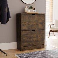 HD Designs Vida Designs 2 Drawer Shoe Cabinet in Dark Brown