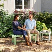 OUTSUNNY 1.1M Outdoor Garden Bench Patio Loveseat Fir Wood 2 Person in Light Green | Size: 110 cm x 35 cm