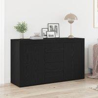 Berkfield Home Sideboard Black oak Engineered wood 120 x 36 x 69 cm Storage in Charcoal