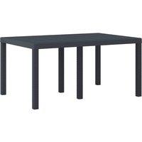 Berkfield Home Garden Table Anthracite 150x100x73 cm Poly Rattan in Charcoal | Size: 150 x 100 x 73 cm
