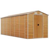 Berkfield Home Garden Shed Light Brown 191x555x198 cm Galvanised Steel | Size: 191 x 555 x 198 cm