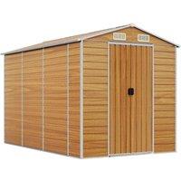 Berkfield Home Garden Shed Light Brown 191x300x198 cm Galvanised Steel | Size: 191 x 300 x 198 cm