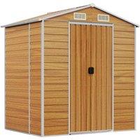 Berkfield Home Garden Shed Light Brown 191x130x198 cm Galvanised Steel | Size: 191 x 130 x 198 cm