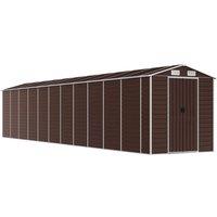 Berkfield Home Garden Shed Brown 191x980x198 cm Galvanised Steel | Size: 191 x 980 x 198 cm
