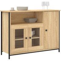 Berkfield Home Sideboard Sonoma Oak 100x35x75 cm Engineered Wood in Natural | Size: 100 x 35 x 75 cm