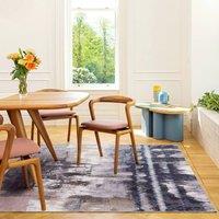 Kukoon Navy Grey Abstract Washable Rug Soft Modern Living Room Carpet | Size: 120 cm x 170 cm