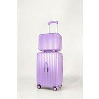 JLY 2 Piece Suitcase Set: Vanity Case & Cabin with Cupholder, TSA Lock in Lilac