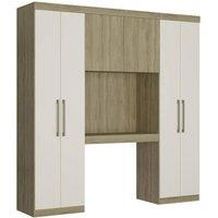 Vente-unique Overbed Storage Unit - 6 Doors - With Wardrobes & Storage - W200 Cm in Light Oak | Size: Single