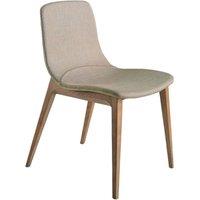 Angel Cerda Beige Upholstered Dining Chair with Walnut-Coloured