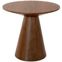 Angel Cerda Round Walnut Corner Table, 60x55 cm in Brown