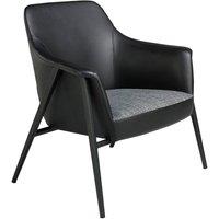 Angel Cerda Grey Fabric & Black Leatherette Swivel Armchair