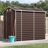 Berkfield Home Garden Shed Brown 191x215x198 cm Galvanised Steel | Size: 191 x 215 x 198 cm