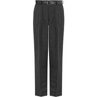 David Luke Men's Regular Fit Senior School Trousers in Black | Size: 28S