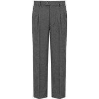 David Luke Men's Regular Fit Senior School Trousers in Grey | Size: 27R