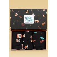 Sock Talk Men's Bamboo Beer Socks Whisky Novelty Dress Socks Gift Set Box in Black | Size: 7-11