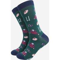 Sock Talk Men's Rugby Kit Bamboo Socks - Green | Size: 7-11