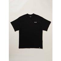Chet Rock Paulo T Men's Oversized Graphic T-Shirt with Chest Pocket Detail in Black | Size: 2XL