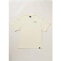 Chet Rock Paulo T Men's Oversized Graphic T-Shirt with Chest Pocket Detail in Cream | Size: Large