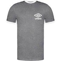 Umbro Men's Taped Ringer Grey T-Shirt | Size: Medium