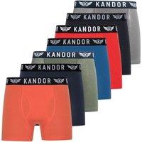 Kandor Men's Bambers Bamboo Boxer Shorts (Pack of 7) in Orange | Size: Medium