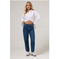 PixieGirl Women's Petite Barrel Leg Jeans in Blue | Size: 10