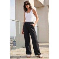 Roman Women's Crinkle Textured Stretch Trouser in Black | Size: 10