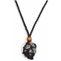 KDMD Women's Black Gemstone Necklace Cord with Adjustable Length & Wood Beads