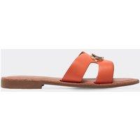 EGO Women's Faux Leather Sandals in Orange | Size: 4