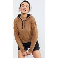 Tommy Life Women's Relaxed Hooded Sweatshirt With Tie Detail in Camel | Size: 2XL