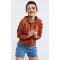 Tommy Life Women's Relaxed Hooded Sweatshirt With Tie Detail in Terracotta | Size: 2XL