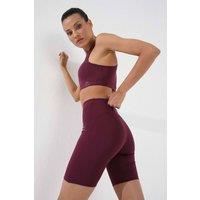 Tommy Life Women's Short High-waist Sports Leggings in Burgundy | Size: Medium