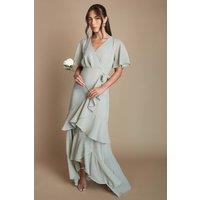 Coast Women's Angel Sleeve Tiered Bridesmaid Maxi Dress in Sage | Size: 10