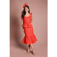 Coast Women's Sequin Lace Midi Dress in Flame Red | Size: 16