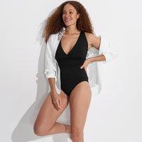 Lands' End Women's Plunge V-neck Tankini Top in Black | Size: 8