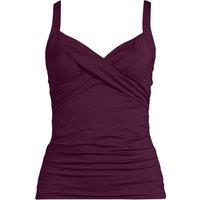 Lands' End Women's V-Neck Wrap Tankini Top in Burgundy | Size: 14