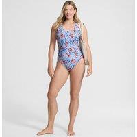 Lands' End Women's Tugless High Leg X-back Swimsuit in Pale Blue | Size: 12