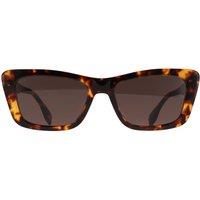 Fendi Women's Rectangle Dark Havana Green FE40185I Lettering in Brown