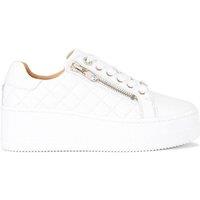 Carvela Women's 'Connected Zip' Leather Trainers in White | Size: 3