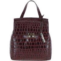 Ashwood Leather Women's Croc Print Real Leather Backpack in Wine