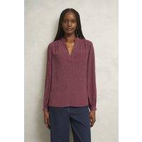 Hobbs London Women's Mila Blouse in Maroon | Size: 10