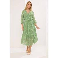 Star by Julien Macdonald Women's Polka Dot Pleated Dress in Light Green | Size: 18