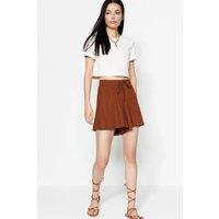 WOVCOR Women's Regular Fit Normal Waist Textured Knit Shorts in Brown | Size: Small