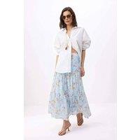 WOVCOR Women's Tiered Maxi Skirt with Ruffle Hem | Size: Large