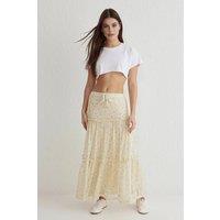 WOVCOR Women's Tiered Maxi Skirt with Drawstring Waist | Size: Small