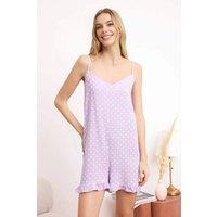 WOVCOR Women's Ruffle Hem Strappy Playsuit in Lilac | Size: XS