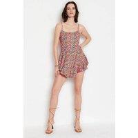 WOVCOR Women's Strappy Ruffle Hem Playsuit | Size: XS